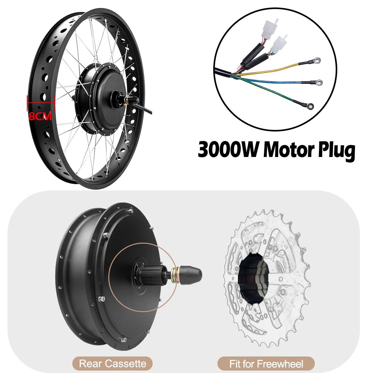 72V 3000W Brushless Gearless H - 72V 5000W Hub Motor Kit ulasan dan harga
