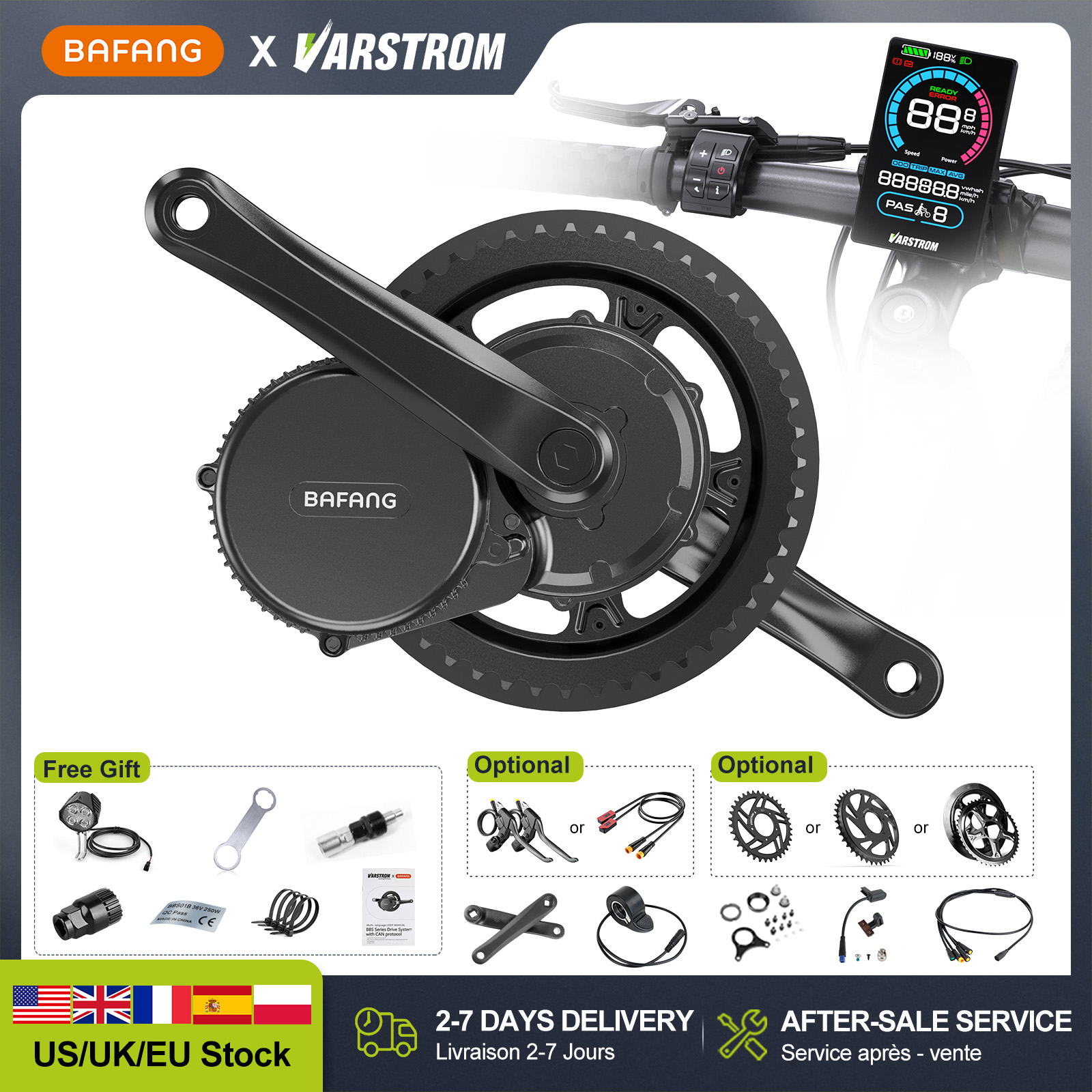 [US Stock] BAFANG 48V 500W 750 - Mid Drive Motor Kit 52V 1000W ulasan dan harga