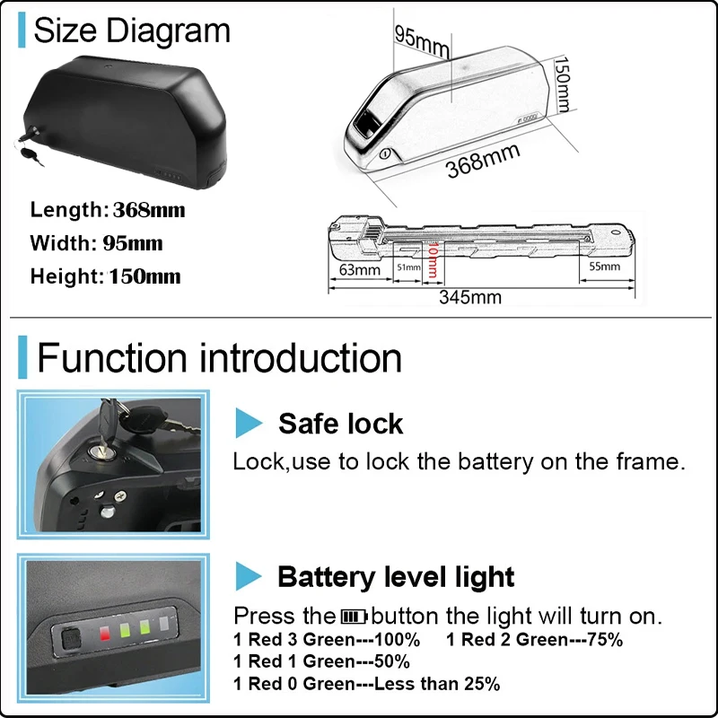 Cham 36 60 52v 48v 72v 45ah 60 - Ebike Battery 48V 20Ah Hailong ulasan dan harga